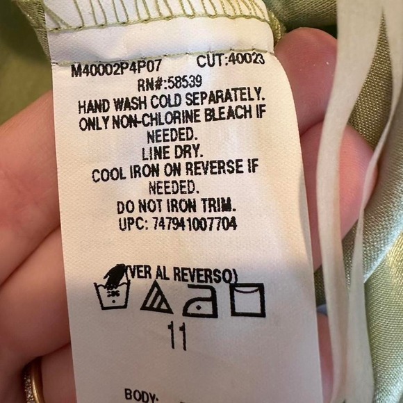 Vintage Studio Y Green V-Neck Sequin Cocktail Midi Dress Size 11 - Picture 8 of 8